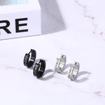 BONISKISS 2 Pairs Norse Viking Earrings Stainless Steel Nordic Elder Futhark Runes Hoop Huggie Hinged Fake Stud Men Women Unisex