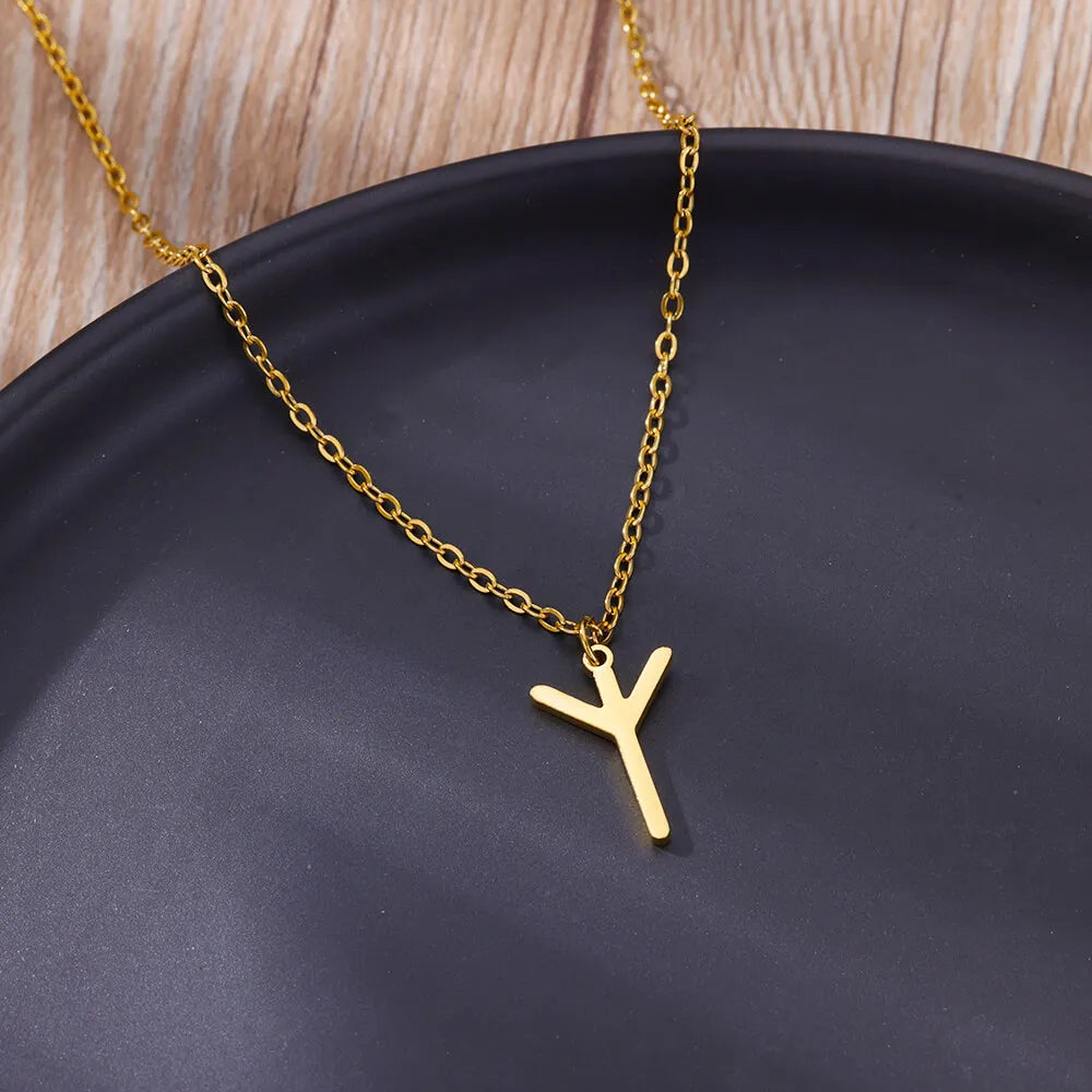 Viking Rune Necklace for Women Norse Runic Letter Pendant Necklaces Minimalist Nordic Stainless Steel Jewelry Christmas Gift