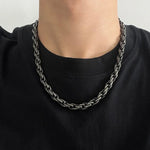 Vintage Oxidized Black Link Chain Bracelets For Men Motocycle Cuban Chain Stainless Steel Punk Rock Biker Jewelry Gifts