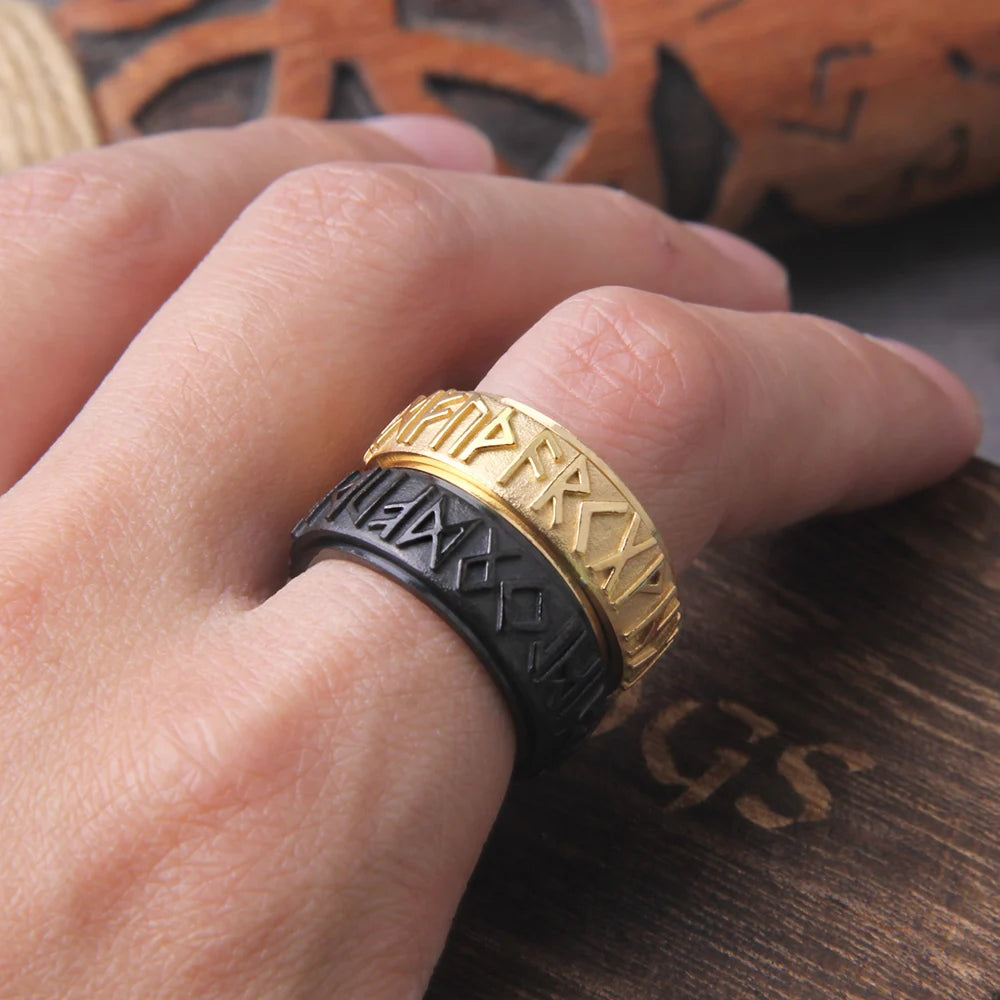 Steel Soldier Viking Rune Ring - Top-Rated Stainless Steel Men's Jewelry with Gift Box