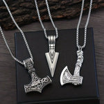 Viking Necklace for Men - Viking Thors Hammer/Norse Compass/Celtic Knot/Wolf/Norse Amulet Pendant Necklace