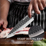 8PCS Professional Kitchen Chef Knife Set Handmade Forged Stainless Steel Chef Knife Butcher Knife Vegetable Utility Boning Fish