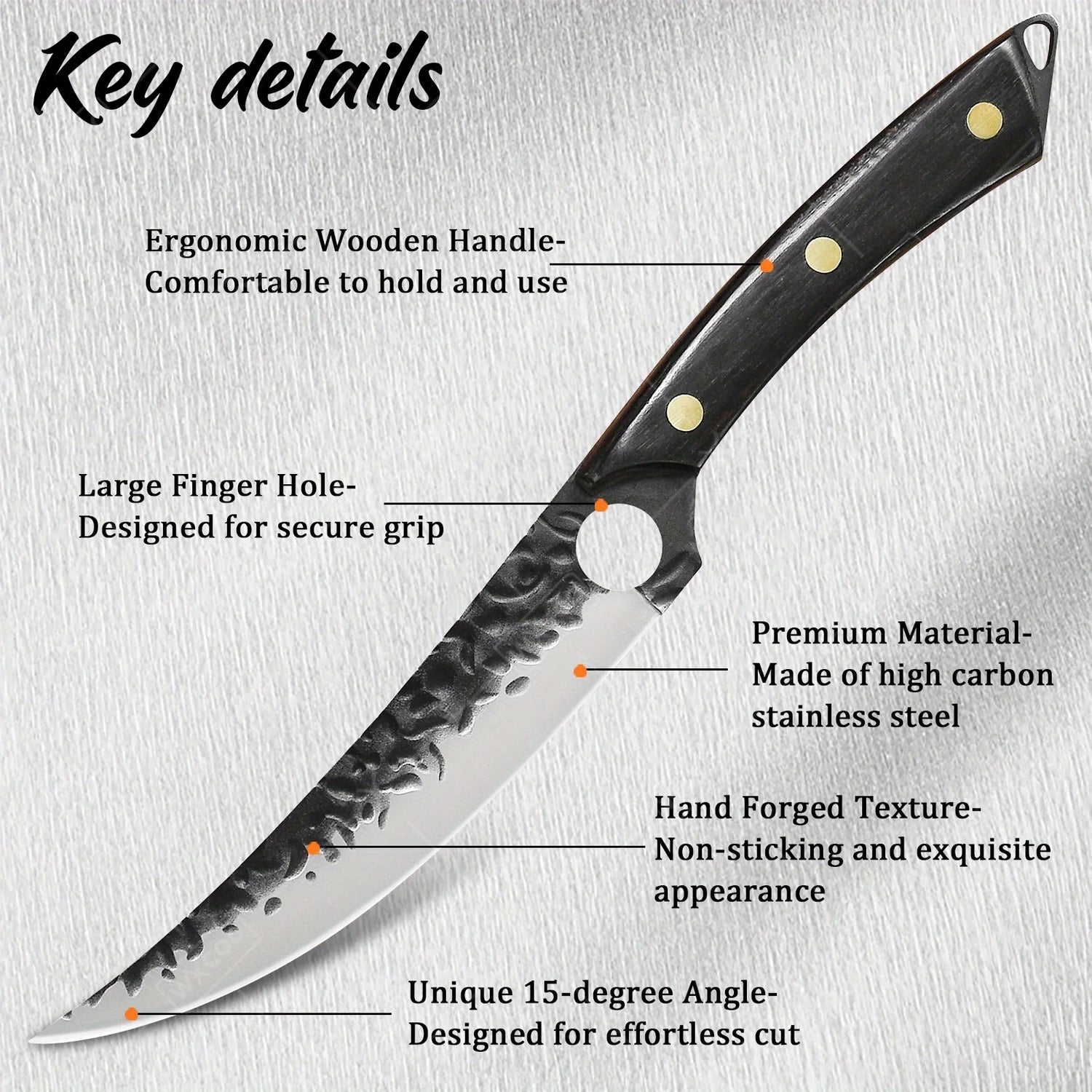 1 PC High Carbon Steel Boning Knife Kitchen Chef Knife Professional Multipurpose Cutting Knife With Sheath For Barbecue Cooking
