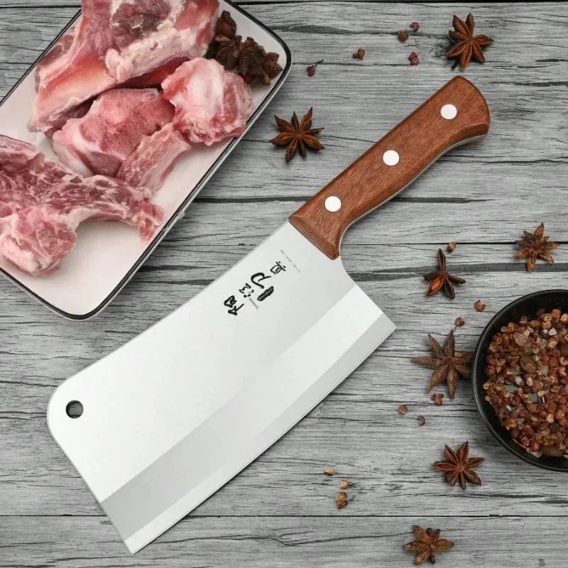 Professional Stainless Steel Heavy Chopping Bone Kitchen Knife, Thicken Meat Cleaver for Home Cooking and Chef Resturant