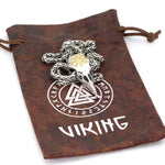 Nordic Viking Odin Crow Titanium Steel Pendant Compass Logo Necklace Accessories