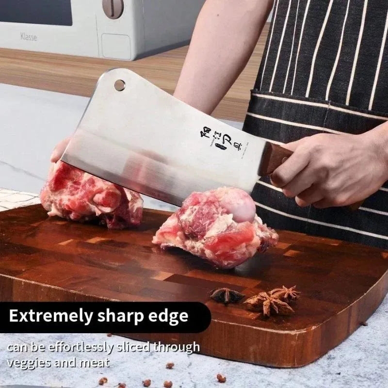 Professional Stainless Steel Heavy Chopping Bone Kitchen Knife, Thicken Meat Cleaver for Home Cooking and Chef Resturant