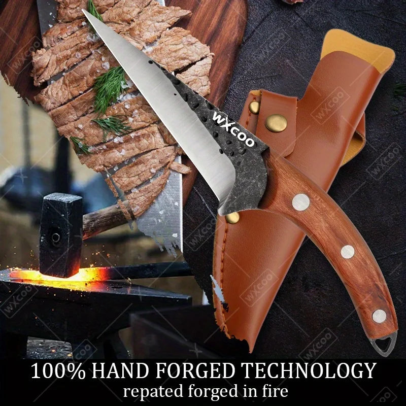 1PC/3PCS Stainless Steel Kitchen Boning Knife Chef Knife Multipurpose Kitchen Tools Wooden Handle Slicing Filleting Peeling