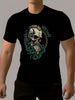 1pc Viking Skull Print T-Shirt for Men, Casual Crew Neck, 100% Polyester Knit Fabric, Reguler Print Design, S