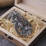 Never Fade Sparta Helmet  pendant necklace with wooden box as men gift