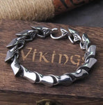 Viking Ouroboros vintage punk bracelet for men stainless steel fashion Jewelry hippop street culture