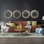 4PCS Set Round Wall Art Nordic Viking Runes Wooden Wall Decor Celtic Family Trees Viking Decor Amulet Sign Home Office Decor
