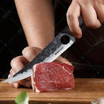 1 PC High Carbon Steel Boning Knife with Sheath Professional Kitchen Knife Multipurpose Fruit Vegetable Meat Fish Cleaver Sharp
