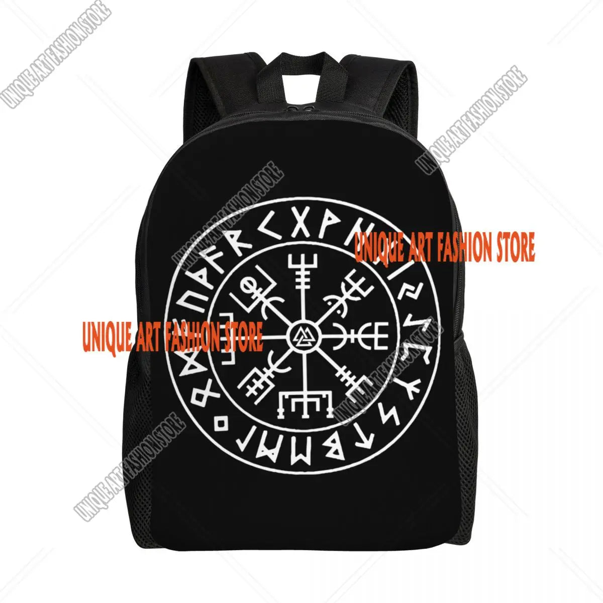 Viking Vegvisir Tree Of Life Backpack for Men School College Student Bookbag Fits 15 Inch Laptop Vikings Valhalla Moon Wolf Bags