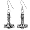 Nordic viking rune earrings small thor hammer Mjolnir stainless steel earrings with gift bag