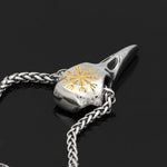 Nordic Viking Odin Crow Titanium Steel Pendant Compass Logo Necklace Accessories