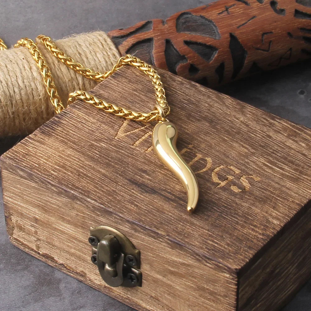 stainless steel Gold plated Cornicello Italian horn necklaces for women chili pepper pendant necklace dainty trendy jewelry 2023