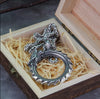 Fashion Gold Color rotating life tree in Amulet ouroboros Pendant Necklace with vikings wood box as men gift