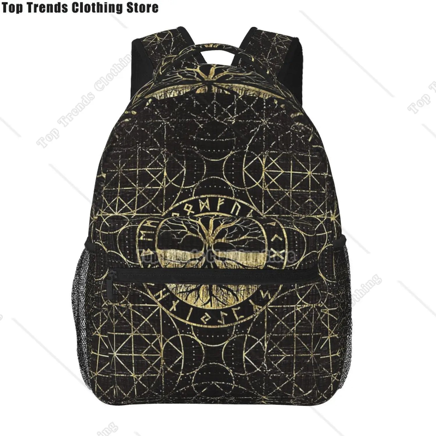 Norse Mythology Viking Backpack Tree of Life Triquetra Large Backpack for School Laptop Bags Bookbag Casual Daypack for Teens