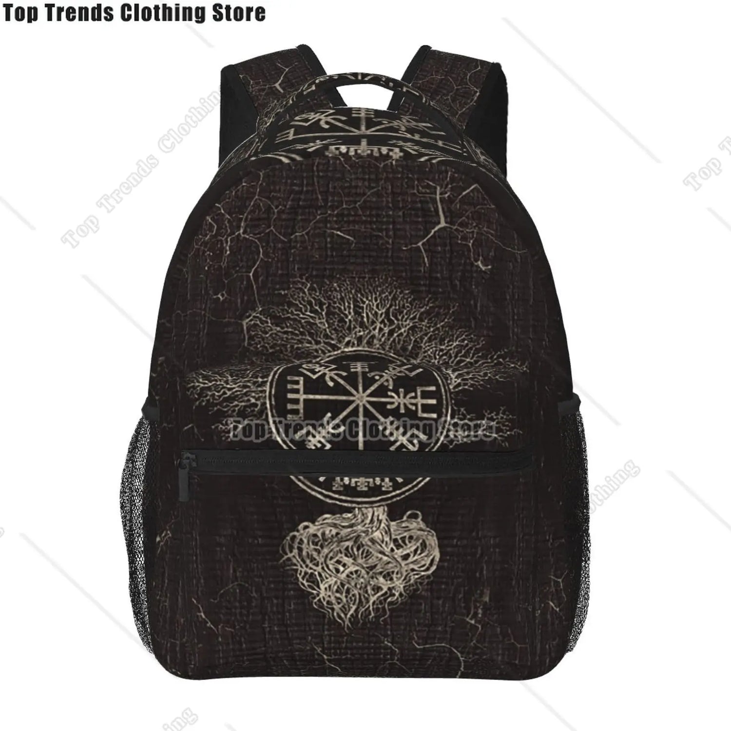 Norse Mythology Viking Backpack Tree of Life Triquetra Large Backpack for School Laptop Bags Bookbag Casual Daypack for Teens