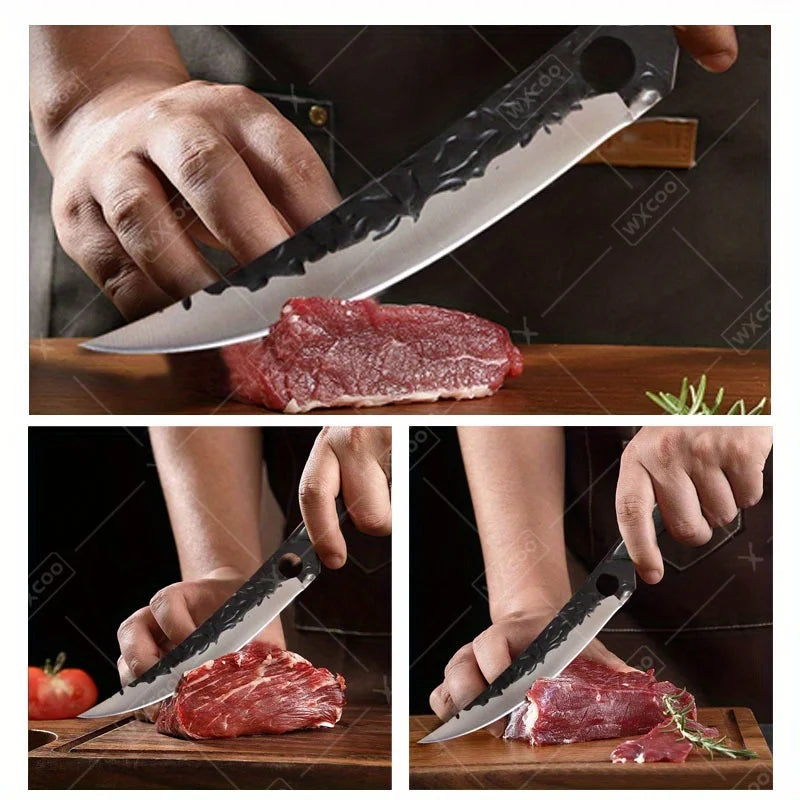 1 PC High Carbon Steel Boning Knife Kitchen Chef Knife Professional Multipurpose Cutting Knife With Sheath For Barbecue Cooking