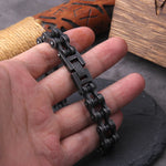 Punk Rock Stainless Steel Biker Mens Bracelet Link Chain Motorcycle Bike Bicycle Chain Bracelets Bangles Jewelry with wood box　