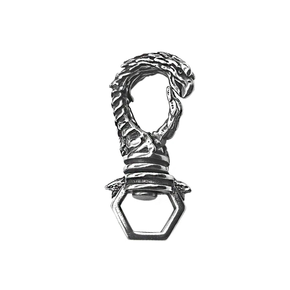 Vintage Punk Stainless Steel Vikings Dragon Keychain Fashion Rotatable Keyring Charm Car Key Accessories Male Jewelry Wholesale