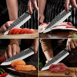 8PCS Professional Kitchen Chef Knife Set Handmade Forged Stainless Steel Chef Knife Butcher Knife Vegetable Utility Boning Fish
