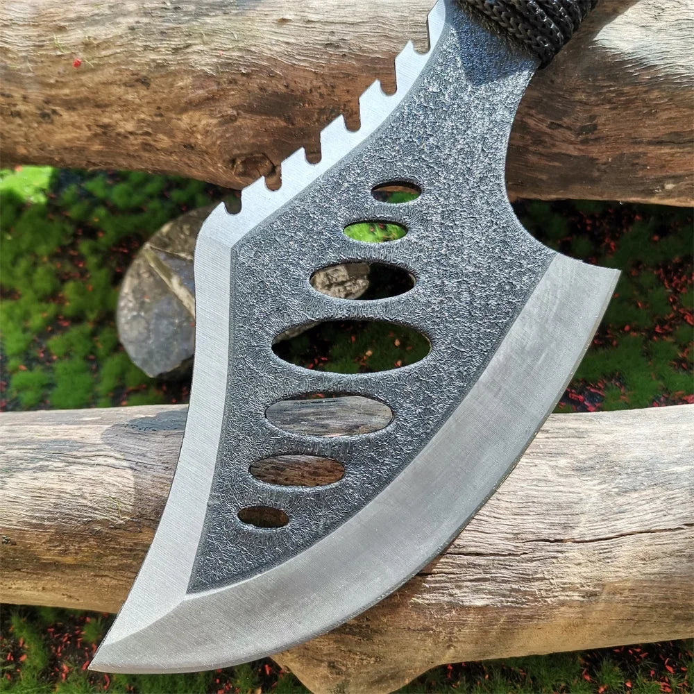 Stainless Steel Survival Hunter Tomahawk Ax: Lightweight Camping Axe with Paracord Handle & Nylon Sheath