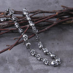 Stainless steel new design men punk skull chain necklace men fashion stainless steel charm bracelet jewelry with wooden box