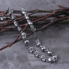Stainless steel new design men punk skull chain necklace men fashion stainless steel charm bracelet jewelry with wooden box