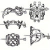 5 Pcs Viking Celtic Long Hair Clips - Vintage Silver Celtic Knot Hair Stick Jewellery Hair Slide and Metal Hairpin Barrettes