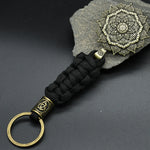 1pcs mandala YOGA keychain OM amulet Pendant Keyring Paracord Rope Norse Pirates Rune Valknut Amulet Jewelry Gift