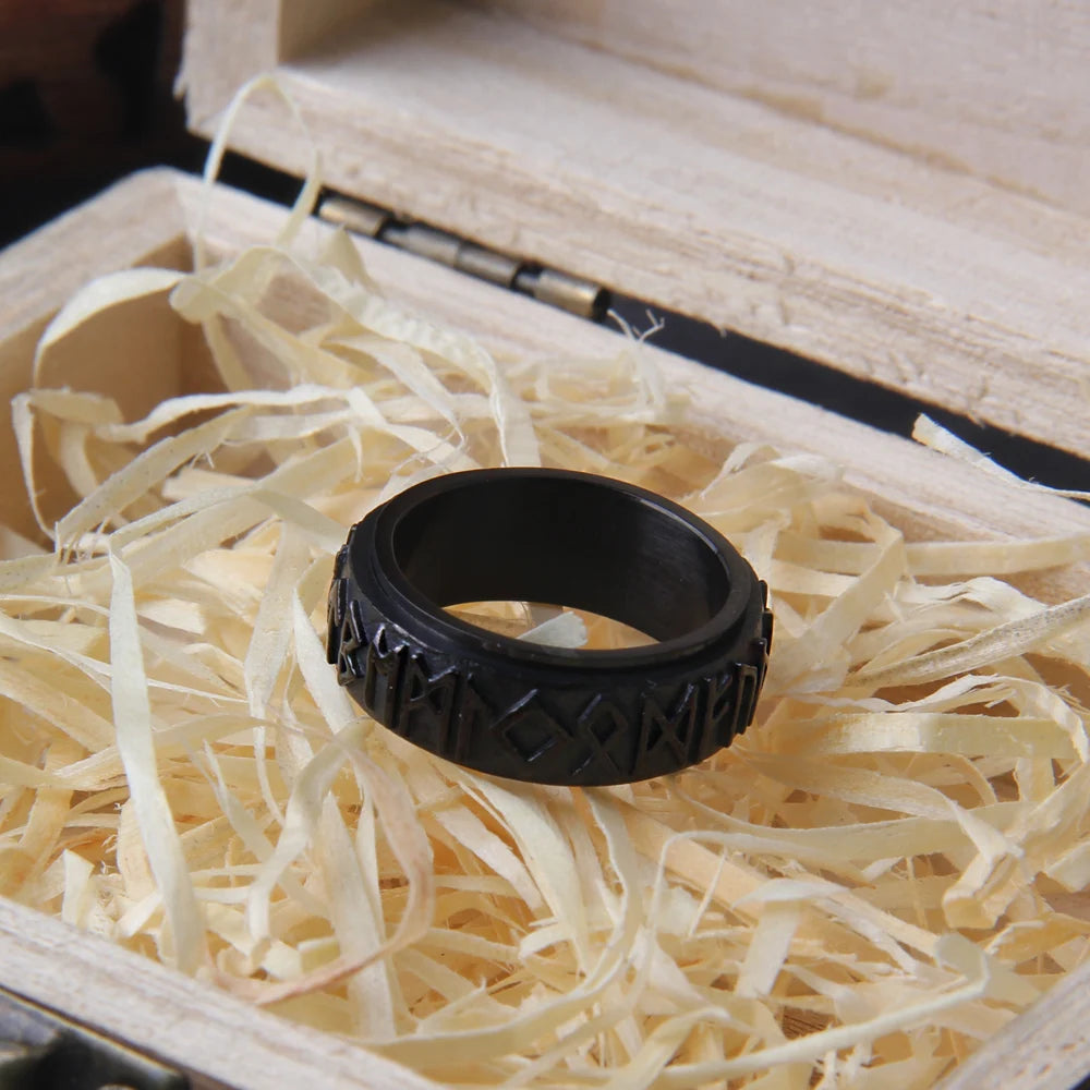 Steel Soldier Viking Rune Ring - Top-Rated Stainless Steel Men's Jewelry with Gift Box
