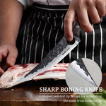 1 PC High Carbon Steel Boning Knife with Sheath Professional Kitchen Knife Multipurpose Fruit Vegetable Meat Fish Cleaver Sharp