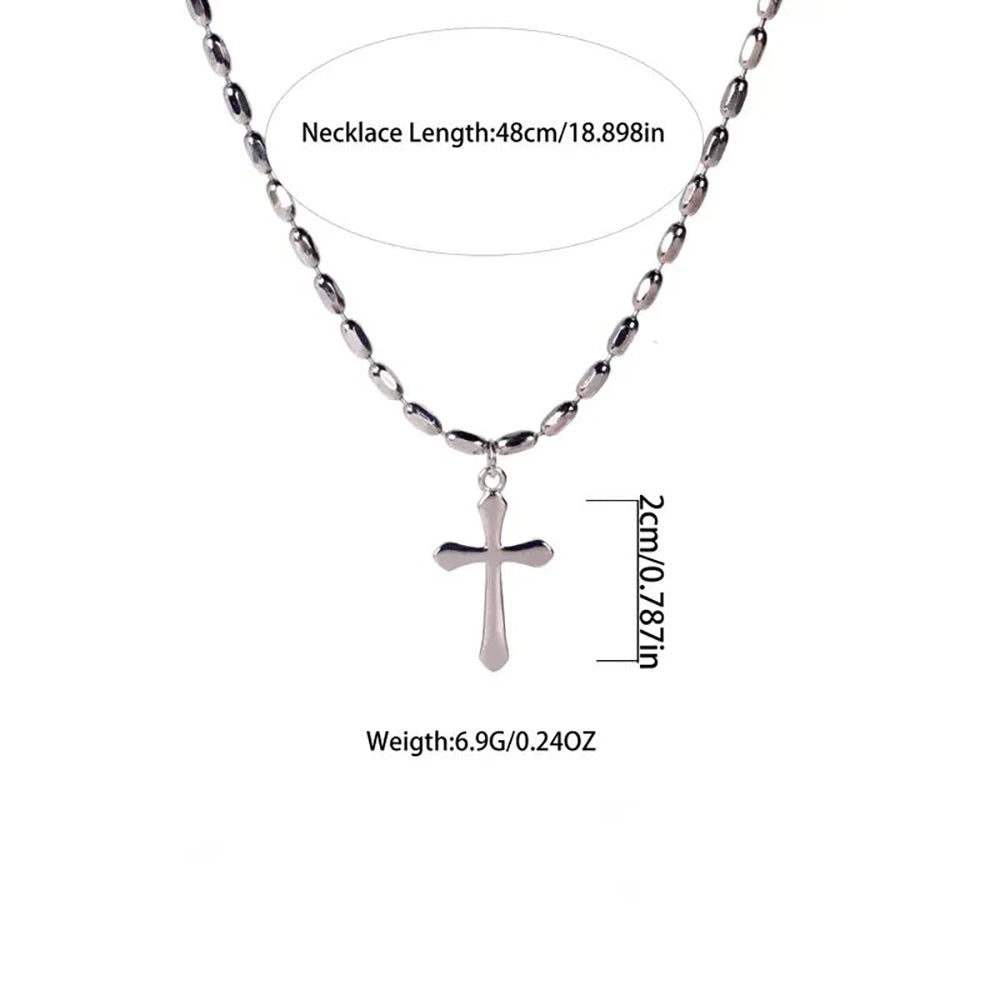 Real Pure 925 Sterling Silver Simple Cross Pendant Necklaces for Men and Women Couples Viking Christian Jewelry Ships from USA