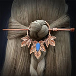 New Gothic Retro Cow Skull Skeleton Moonstone Hair Clips Hairpins for Women Fashion Deer Horn Hair Stick Hair Styling Tools