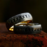 Vintage Stainless Steel Nordic Viking Rune Ring For Men Women Fashion Viking Couple Amulet Rings Party Jewelry Gifts Wholesale