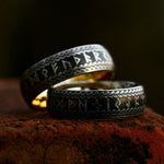 Vintage Stainless Steel Nordic Viking Rune Ring For Men Women Fashion Viking Couple Amulet Rings Party Jewelry Gifts Wholesale