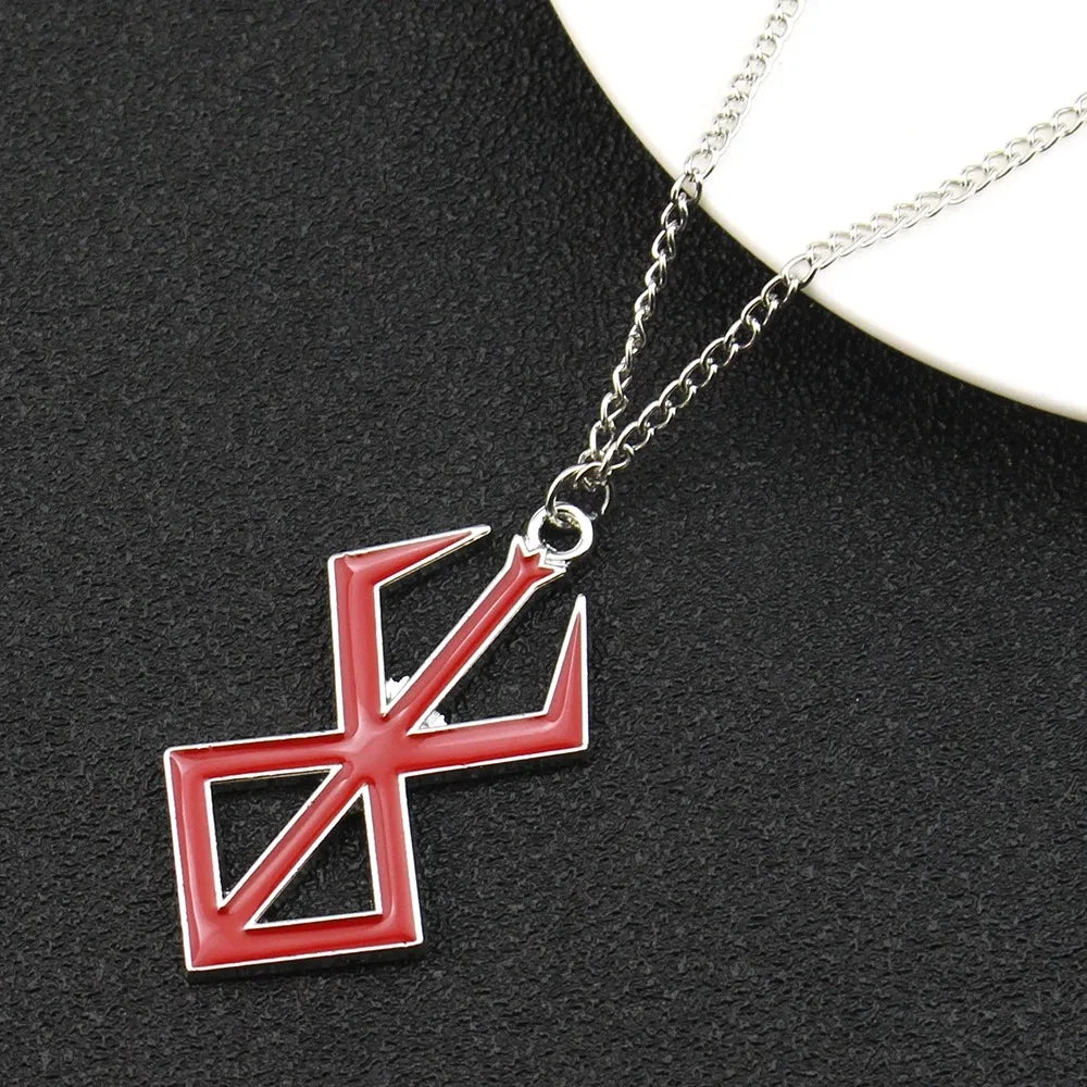 Berserk Symbol Pendant Necklace The Mad Warrior of Norse Viking Mythology Mens Hip Hop Jewelry