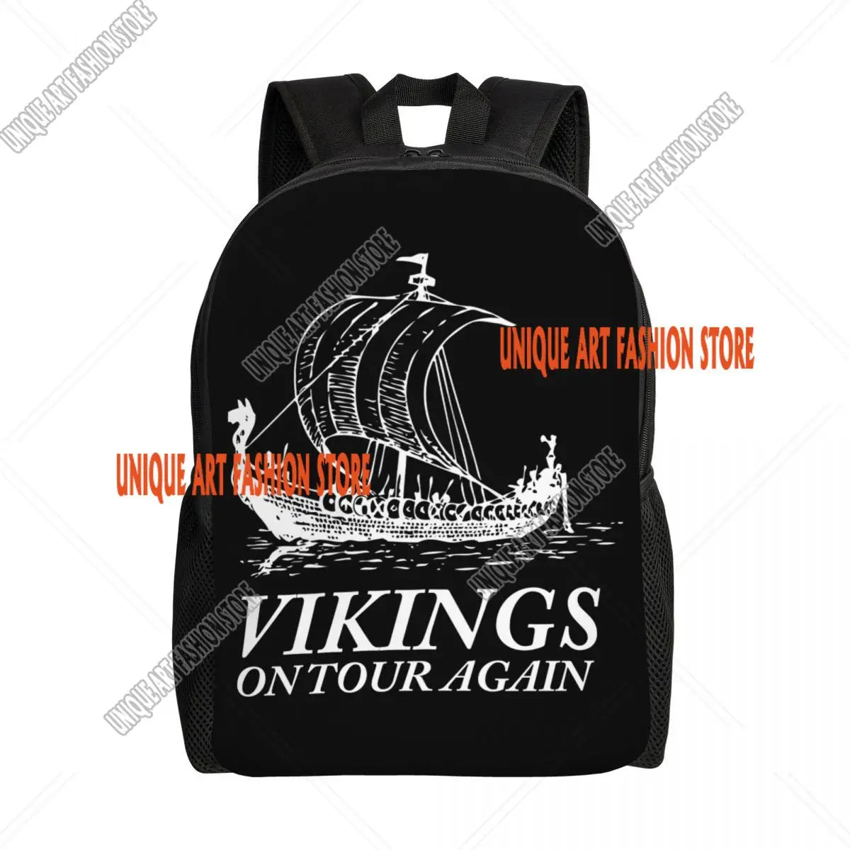 Viking Vegvisir Tree Of Life Backpack for Men School College Student Bookbag Fits 15 Inch Laptop Vikings Valhalla Moon Wolf Bags