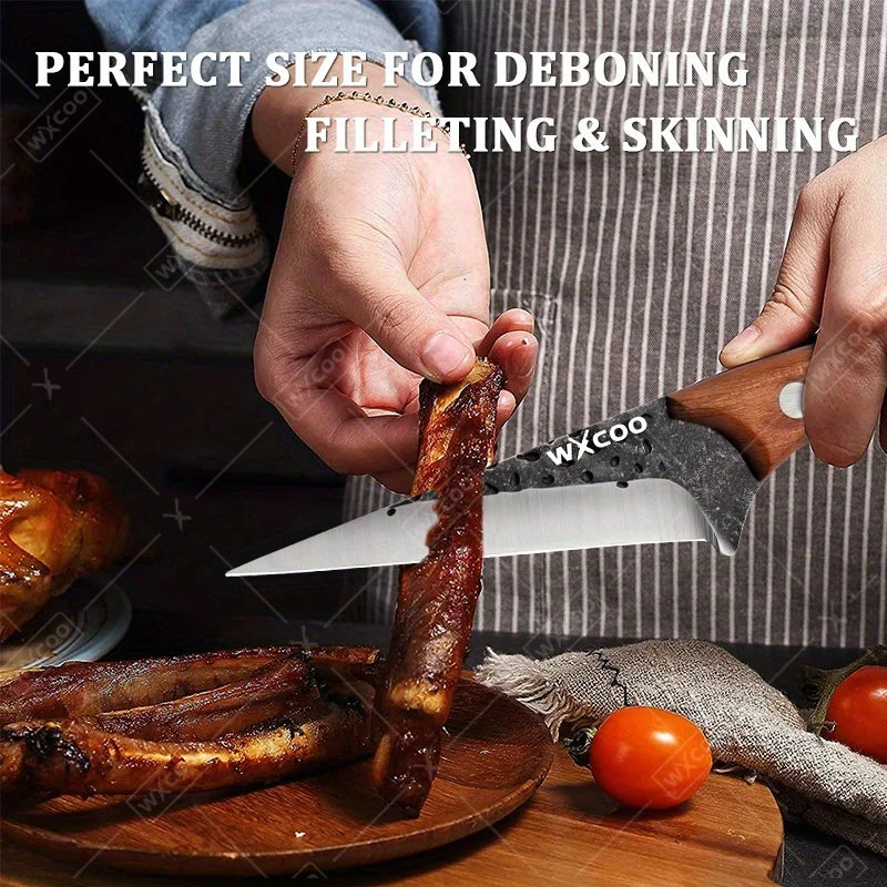 1PC/3PCS Stainless Steel Kitchen Boning Knife Chef Knife Multipurpose Kitchen Tools Wooden Handle Slicing Filleting Peeling