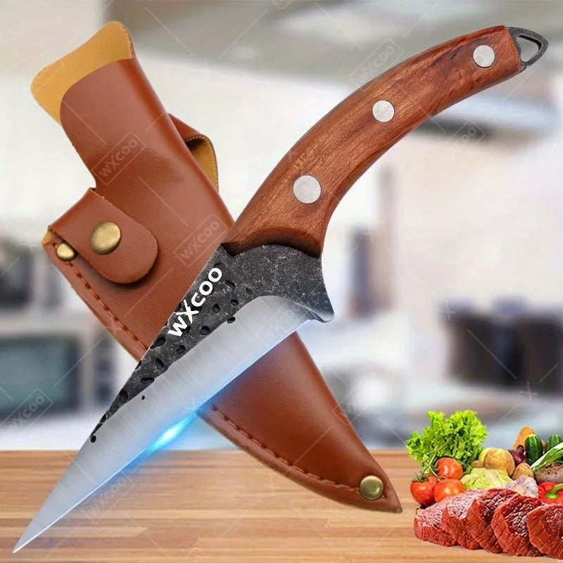 1PC/3PCS Stainless Steel Kitchen Boning Knife Chef Knife Multipurpose Kitchen Tools Wooden Handle Slicing Filleting Peeling