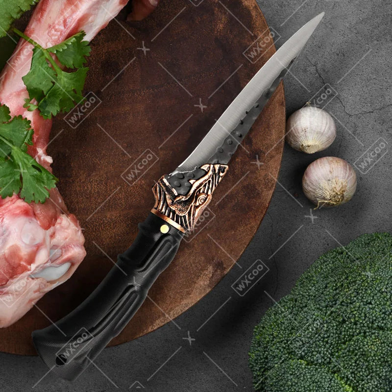 8PCS Professional Kitchen Chef Knife Set Handmade Forged Stainless Steel Chef Knife Butcher Knife Vegetable Utility Boning Fish