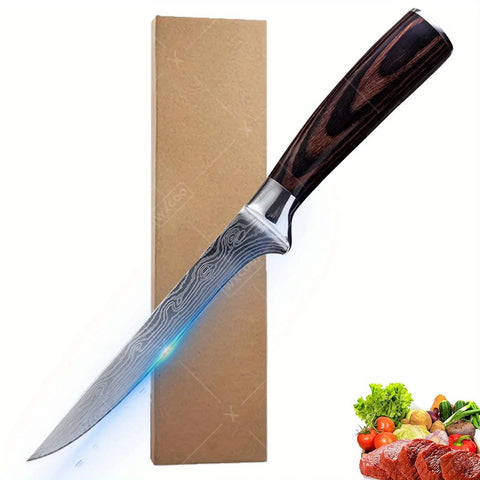 1 PC Stainless Steel Boning Knife Professional Kitchen Tool for Meat Fish Vegetable Carving Cleaver Sharpener Cookware
