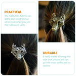 3pcs Viking Hair Jewelry Gothic Raven Skull Ponytail Holder Halloween Hair Accessories