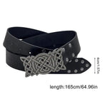 Medieval Vintage Belt Renaissance Viking Belt For Men Faux Leather Embossed Cosplay Belt With Embossed Buckle For Stage Show