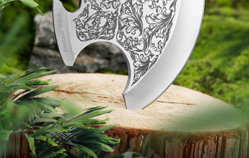 Outdoor camping stainless steel high hardness wolf axe, hiking and logging road axe, jungle road axe, the best gift for men