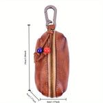 Hand-polished and leather key bag Men's retro waist hanging antique storage bag Cowhide key bag Viking wallet
