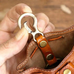 1pc viking sporran mini Soft Retro style Handcrafted Genuine Cowhide Change Holder Pouch Coin Purse Keychain for men and women