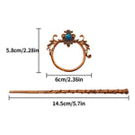New Gothic Retro Cow Skull Skeleton Moonstone Hair Clips Hairpins for Women Fashion Deer Horn Hair Stick Hair Styling Tools
